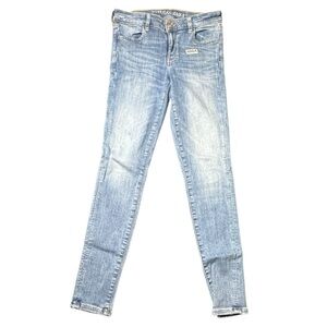 American Eagle Jeggings light wash 8 extra long LIKE NEW